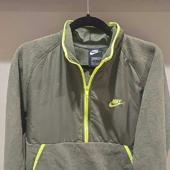 Nike Green and Neon Half-Zip Pullover - Picture 3 of 6
